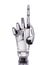 Chrome Steel Cyborg Pointing or Counting 3d Illustration