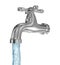 Chrome tap with a water stream