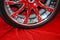 Chromeplated wheel on a red