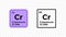 Chromium, chemical element of the periodic table vector