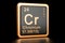 Chromium Cr chemical element. 3D rendering