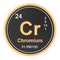 Chromium Cr chemical element. 3D rendering