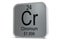 Chromium element symbol on metal block