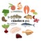 Chromium healthy nutrient rich food vector illustration