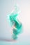 Chromium holographic smoke swirl on turquoise gradient backdrop for striking visual impact