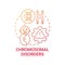 Chromosomal disorders red gradient concept icon