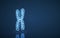Chromosome with blue background, 3d rendering