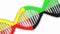 chromosome DNA and gradually glowing flicker light matter chemical when camera moving closeup. Biology concept. Technology science