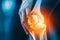 Chronic knee pain due to an inflamed knee joint prosthesis Ai generative