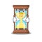 Chronometer cartoon character style with mysterious silent gesture