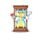 Chronometer in cupid cartoon character with arrow and wings