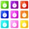 Chronometer icons 9 set