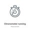 Chronometer running outline vector icon. Thin line black chronometer running icon, flat vector simple element illustration from