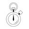 Chronometer time sport clock cartoon in black and white