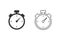 Chronometer timer isolated line icon set. Vector