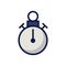 Chronometer timer line and fill style icon