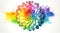 Chrysanthemum flower. LGBT illustration. Watercolor abstract rainbow and spray paint. Generative AI