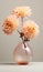 chrysanthemum in minimalist vase in white background