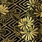 Chrysanthemum vector seamless japanese chinese pattern gold black traditional