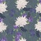 Chrysanthemum and violet flowers  seamless pattern vector illustration