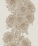 Chrysanthemums, seamless border design, ornate, hand drawn vertical motiv