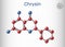 Chrysin, Chrysine molecule. It is flavone, dihydroxyflavone, is found in honey, propolis, the passion flowers, Passiflora caerulea