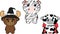 Chubby baby animals character cartoon halloween costumes set illustration