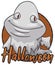Chubby Ghost Saluting at you During Halloween, Vector Illustration