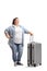 Chubby young woman with a suitcase