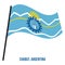 Chubut Flag Waving Vector Illustration on White Background. Flag of Argentina Provinces.