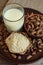 Chufa milk and tigernut flour. Alternative type of milks. Vegan non-dairy milk. Lactose-Free Milk and Nondairy Beverages. Lactose