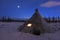 Chum of nomadic tribe at the polar night
