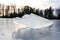 Chunk of ice in frozen lake