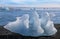Chunks of ice from the Jokulsarlon glacial lagoon in Iceland