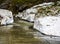 Chunks of snow around a road in Naran Valley, Pakistan