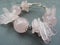 Chunky rose quartz and bali silver bracelet