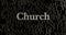 Church - 3D rendered metallic typeset headline illustration