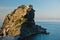 The church of Agios Ioannis Kastri on a rock at sunset, famous from Mamma Mia movie scenes, Skopelos Island