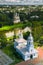 Church of Alexander Nevsky in Vologda top view soft light. Russia landmark