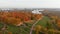 Church of the Ascension in Kolomenskoye park in autumn season aerial view, Moscow, Russia