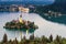 The church of Assumption in Lake Bled, Slovenia