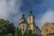 Church of Assumption of saint Mary in Kynsperk nad Ohri town in summer morning