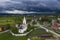 Church beafore storm in Transylvania