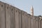 Church behind Israeli separation wall