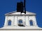 Church with bell-gable and semaphore in Madrid. Spain.