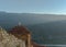 Church at Berat castle during sunset