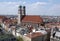 Church of the Blessed Virgin Mary in Munich view on sunny summer day above cityscape