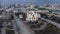 The Church on Blood and the cityscape of Ekaterinburg. Stock footage. Flying over the beautiful street and amazing