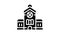 church building glyph icon animation