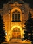 Church building at night